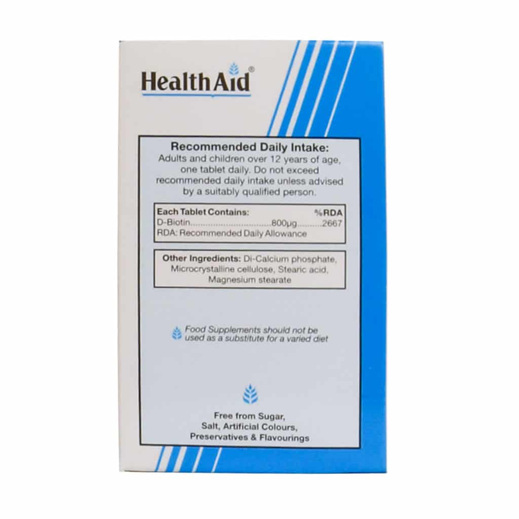 بیوتین 800 میکروگرم هلث اید قرص 30 عددی - Image 3